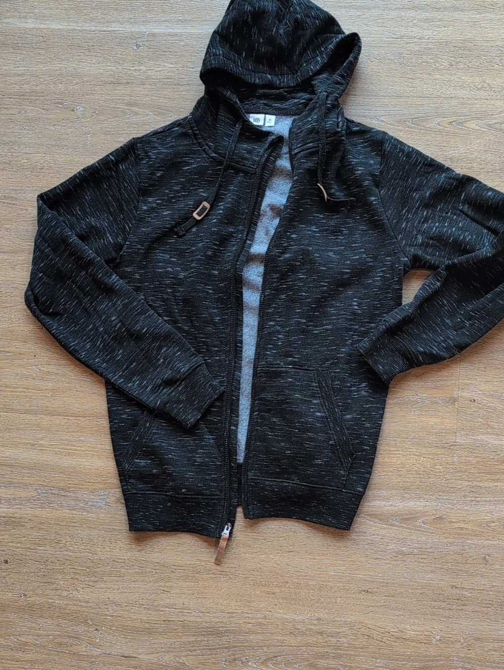 Ten Tree Black Heather Zip-Up Hoodie, Medium